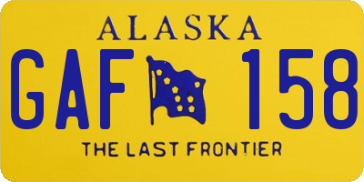 AK license plate GAF158