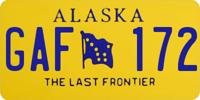 AK license plate GAF172