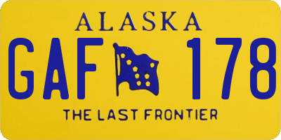 AK license plate GAF178