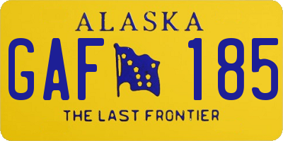 AK license plate GAF185