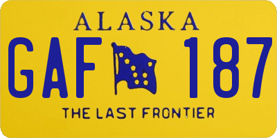 AK license plate GAF187