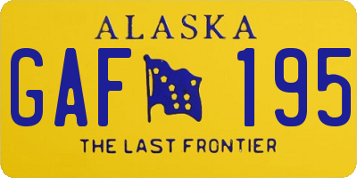 AK license plate GAF195