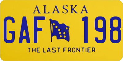 AK license plate GAF198