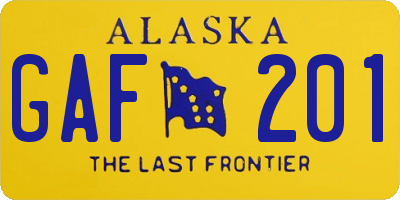 AK license plate GAF201