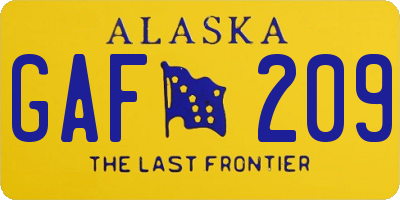 AK license plate GAF209