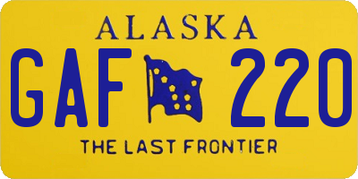 AK license plate GAF220