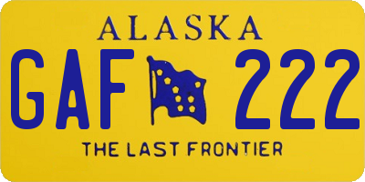 AK license plate GAF222