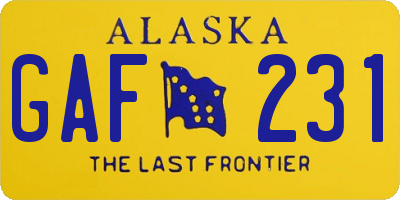 AK license plate GAF231