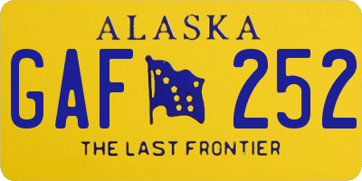 AK license plate GAF252