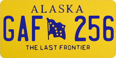 AK license plate GAF256