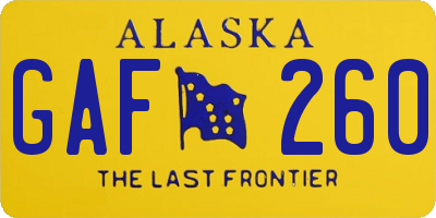 AK license plate GAF260