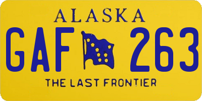 AK license plate GAF263