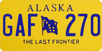 AK license plate GAF270