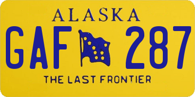 AK license plate GAF287