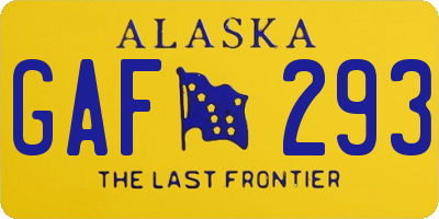 AK license plate GAF293