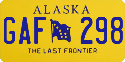 AK license plate GAF298