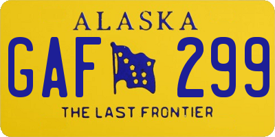 AK license plate GAF299