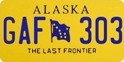 AK license plate GAF303