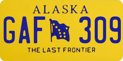 AK license plate GAF309