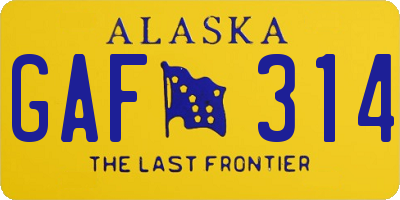 AK license plate GAF314