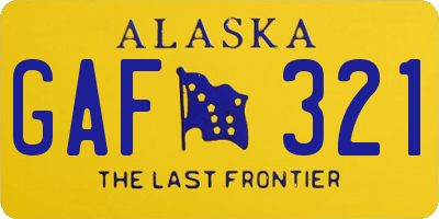 AK license plate GAF321