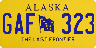 AK license plate GAF323