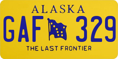 AK license plate GAF329