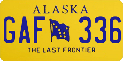 AK license plate GAF336