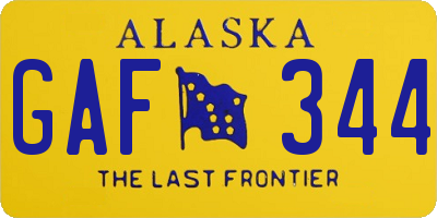 AK license plate GAF344