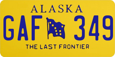 AK license plate GAF349