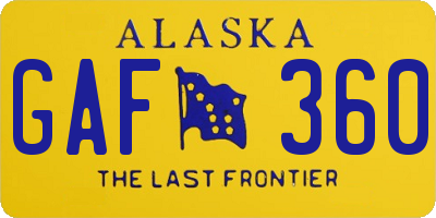 AK license plate GAF360