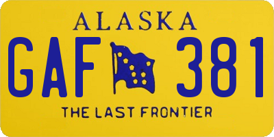 AK license plate GAF381
