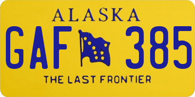 AK license plate GAF385