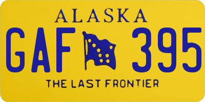 AK license plate GAF395