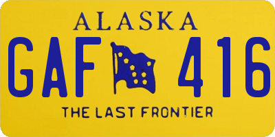 AK license plate GAF416