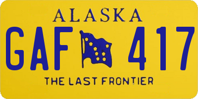 AK license plate GAF417