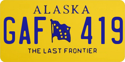 AK license plate GAF419