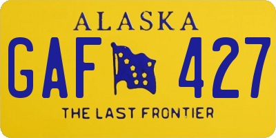 AK license plate GAF427