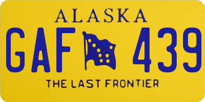 AK license plate GAF439