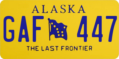 AK license plate GAF447
