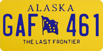 AK license plate GAF461