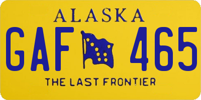 AK license plate GAF465