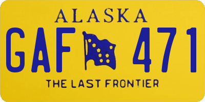 AK license plate GAF471