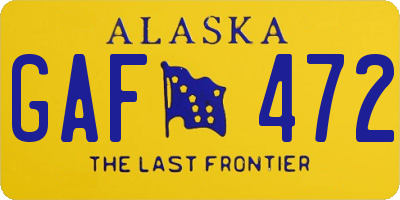AK license plate GAF472