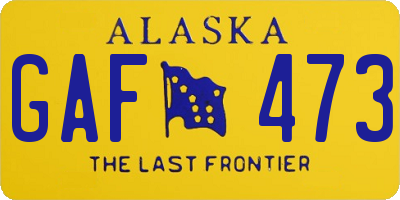 AK license plate GAF473