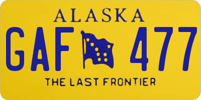 AK license plate GAF477
