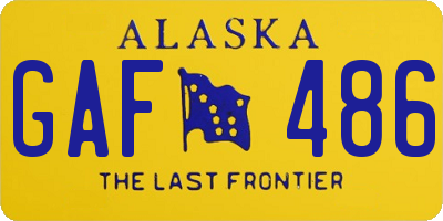 AK license plate GAF486