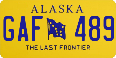 AK license plate GAF489