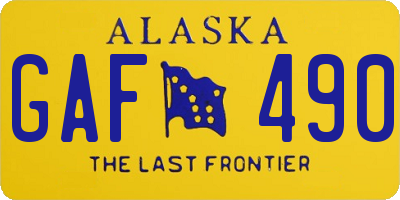 AK license plate GAF490