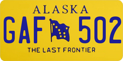 AK license plate GAF502